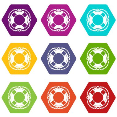 9 vektör Lifebuoy Icons set