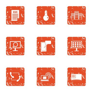 Bilgi klasör simgeleri hazır, grunge tarzı