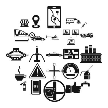 Yakıt Icons set, basit tarzı