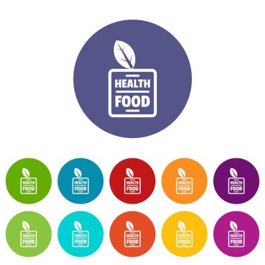 Sağlık Gıda simgeler vektör renk ayarla