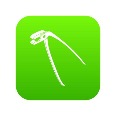 Beyaz arka plan üzerinde izole tıbbi pense yeşil simge vektör