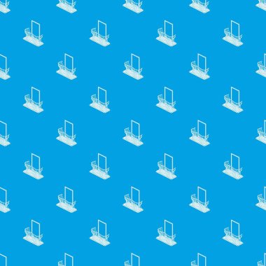 Şık balkon desen vektör kesintisiz mavi