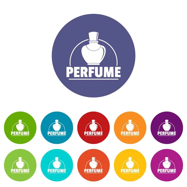 Parfümerie-Symbole setzen Vektorfarbe — Stockvektor