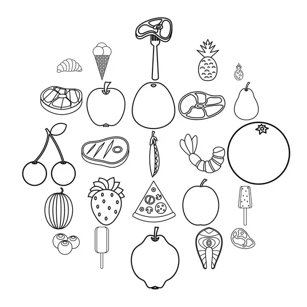 Vegetable marrow iconen set, Kaderstijl — Stockvector