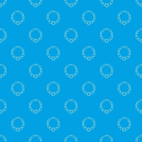 Collier perle motif vecteur sans couture bleu — Image vectorielle