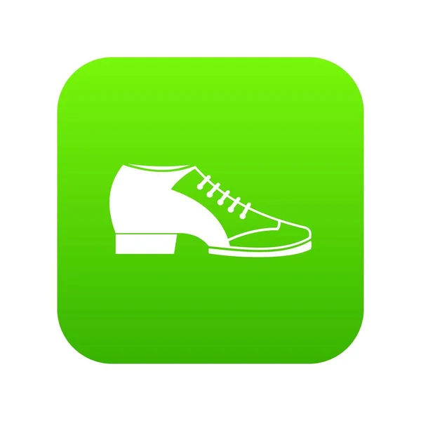 Tango sko ikonen digital green — Stock vektor