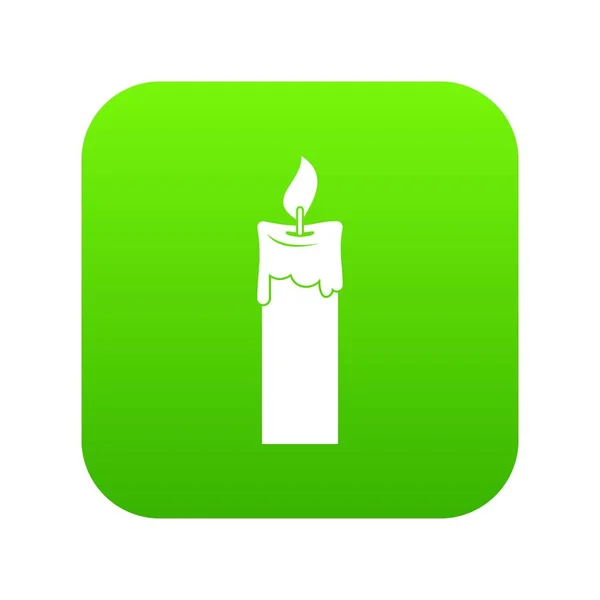 Candle icon digital green — Stock Vector