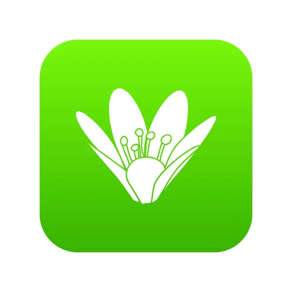 Eco flor ícone vetor verde — Vetor de Stock