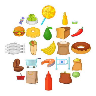 Fırın Icons set, karikatür tarzı