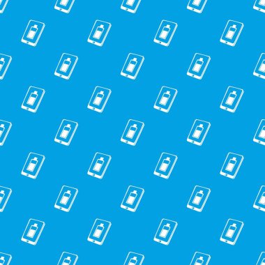 Pil şarj smartphone desen vektör kesintisiz mavi