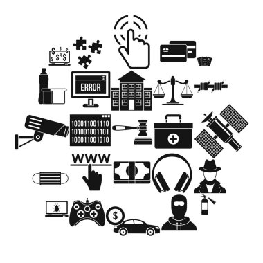 Yazılım Geliştirici Icons set, basit tarzı