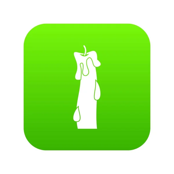 ワックスの蝋燭アイコン デジタル グリーン — ストックベクタ