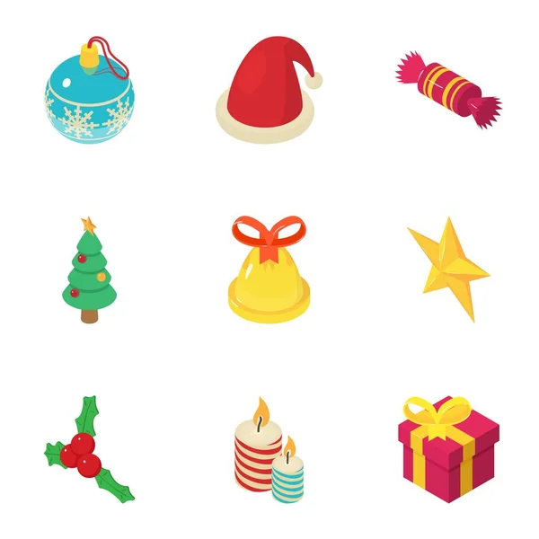Conjunto de ícones Noel, estilo isométrico —  Vetores de Stock
