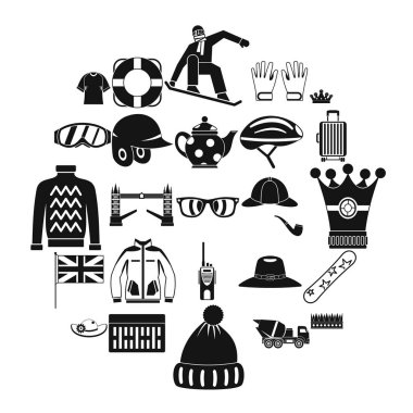 Headdress Icons set, basit tarzı