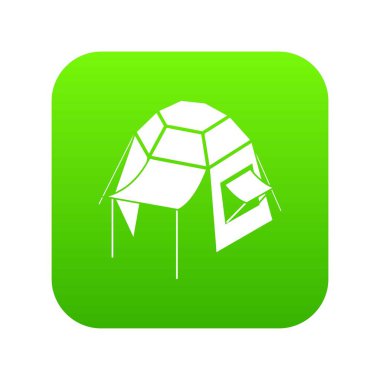 Kamp çadır yeşil simge vektör