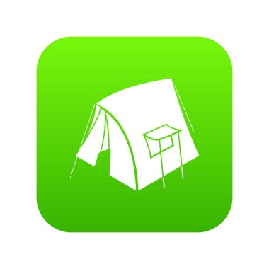 Retro çadır yeşil simge vektör