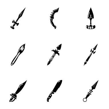 Çelik üretim Icons set, basit tarzı