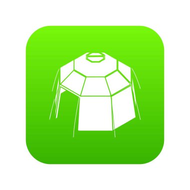 Altıgen çadır yeşil simge vektör