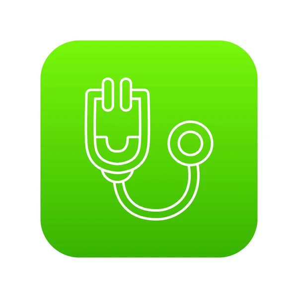 Vektorové ikony zelené stetoskop — Stockový vektor