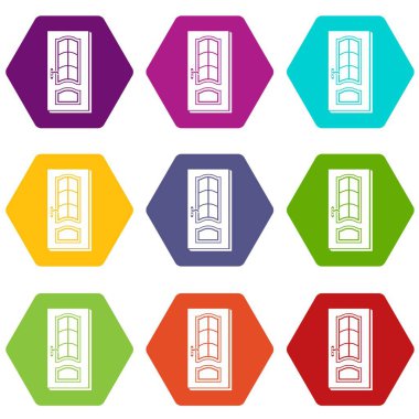 9 vektör dikey kapı Icons set