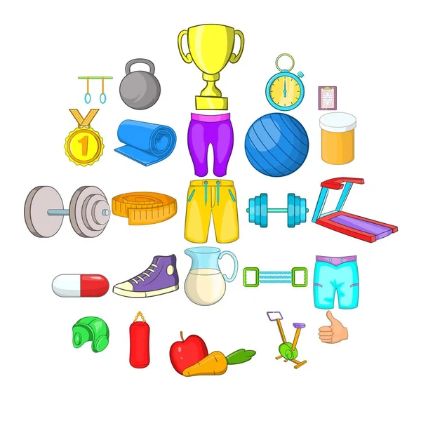 Sport games icons set, cartoon style — Stock Vector