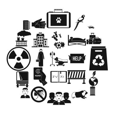 Patronaj Icons set, basit tarzı