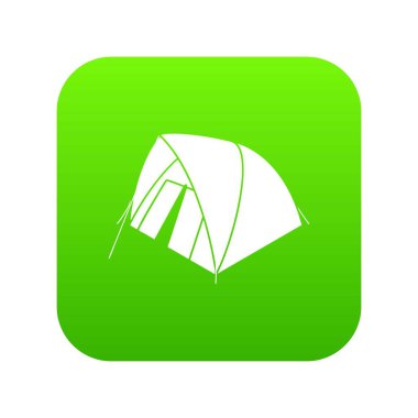 Dağ çadır yeşil simge vektör