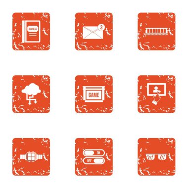 Kıyaslama Icons set, grunge tarzı