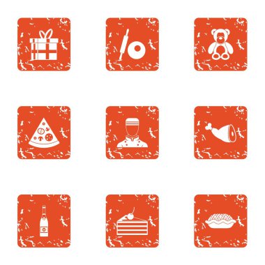 Sakin bir konuma simgeler kümesi, grunge tarzı