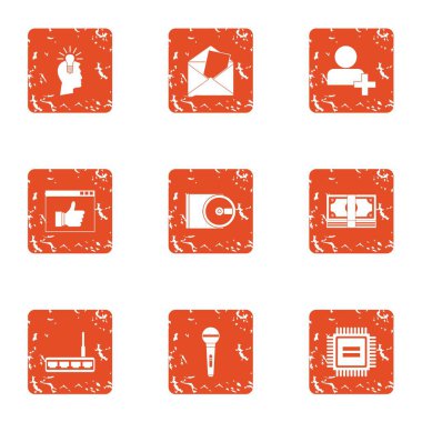 Veri simgeler kümesi, grunge tarzı miktarı