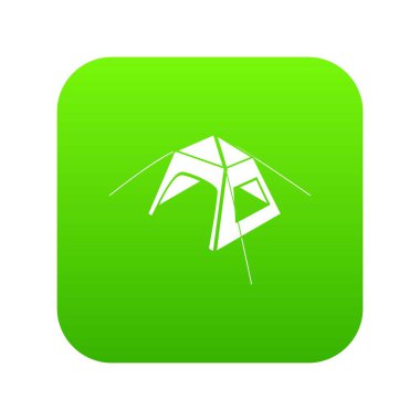 Çocuk çadır yeşil simge vektör