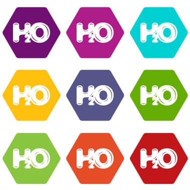 9 vektör su formül Icons set