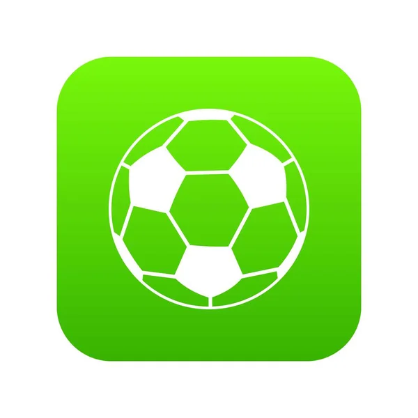 Futbol topu simgesini dijital yeşil — Stok Vektör