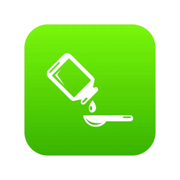 Medical syrup icon green vector — Stock Vector