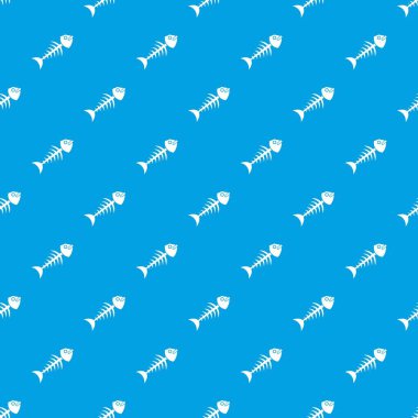Balık kemik desen kesintisiz mavi