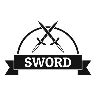 Kılıç savaşçı logosu, basit siyah stil