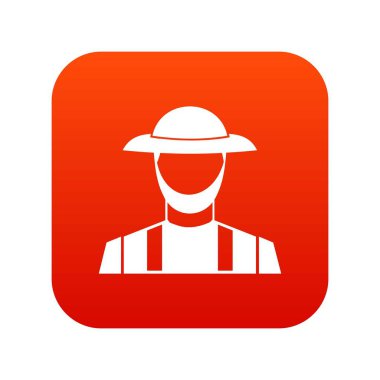 Çiftçi simgesi dijital kırmızı