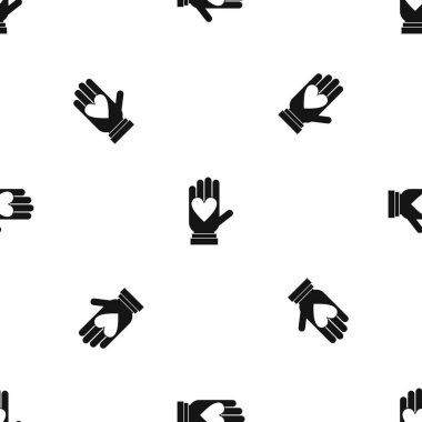 El ile kalp desen sorunsuz siyah