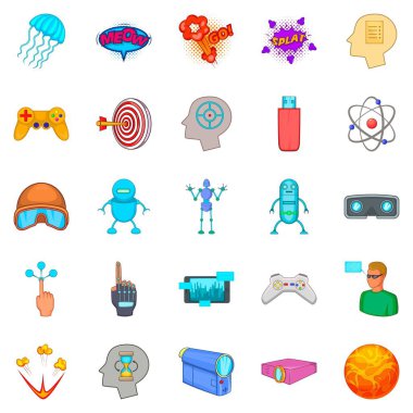 Simülasyon Icons set, karikatür tarzı