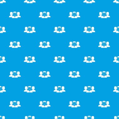 İnsanlar grup desen kesintisiz mavi