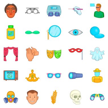 Görme Icons set, karikatür tarzı