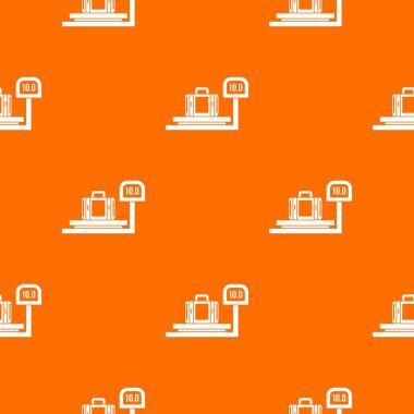 Bagaj tartı modeli herhangi bir tasarım için turuncu renkte sorunsuz tekrarlamak. Vektör geometrik çizim