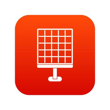 Güneş paneli simgesini dijital kırmızı