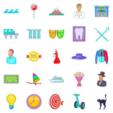 Icons set, karikatür tarzı ziyaret