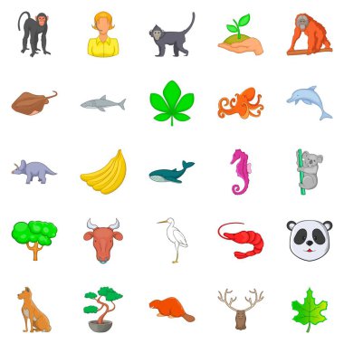 Biyotik Icons set, karikatür tarzı