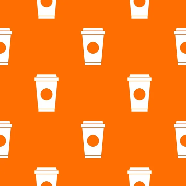 Kaffee im Tassenmuster zum Mitnehmen nahtlos — Stockvektor