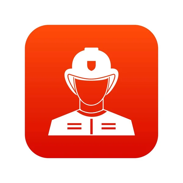 Ícone de bombeiro vermelho digital — Vetor de Stock
