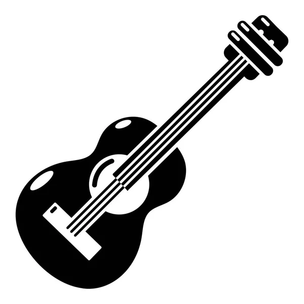 Gitar simgesi, basit siyah stil — Stok Vektör