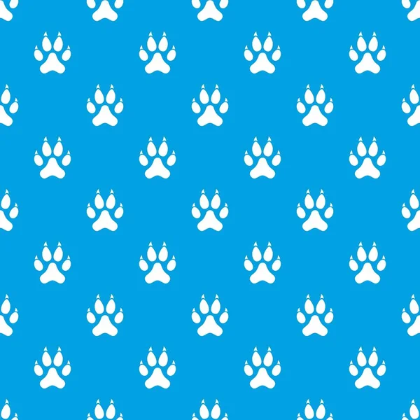 Kočičí tlapa vzor bezešvé modrá — Stockový vektor