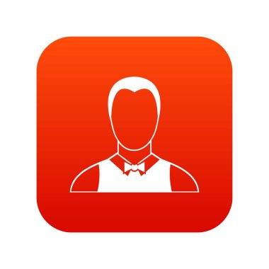 Garson simgesi dijital kırmızı